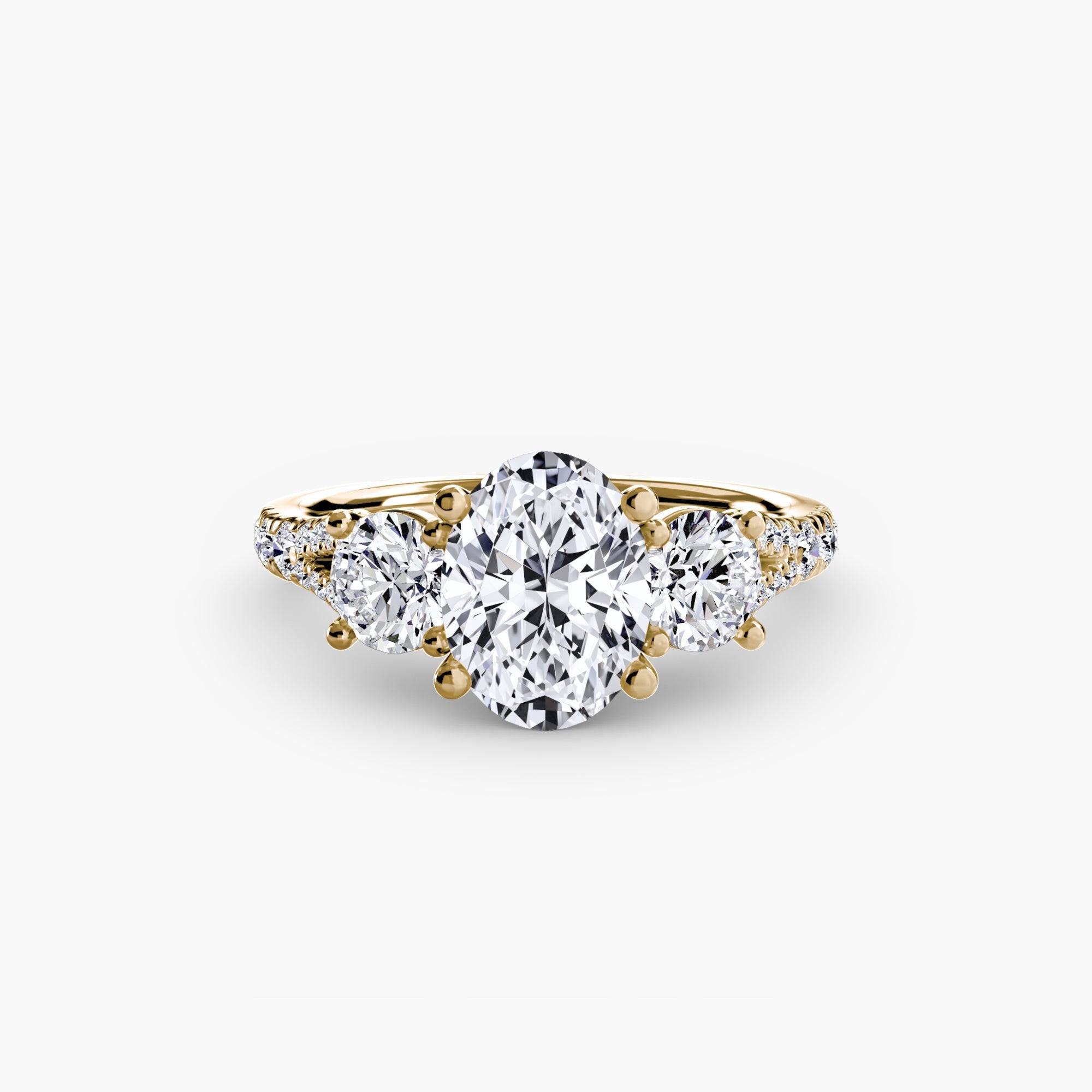 Three-Stone with Pavé Band 3 The Perfect Carat