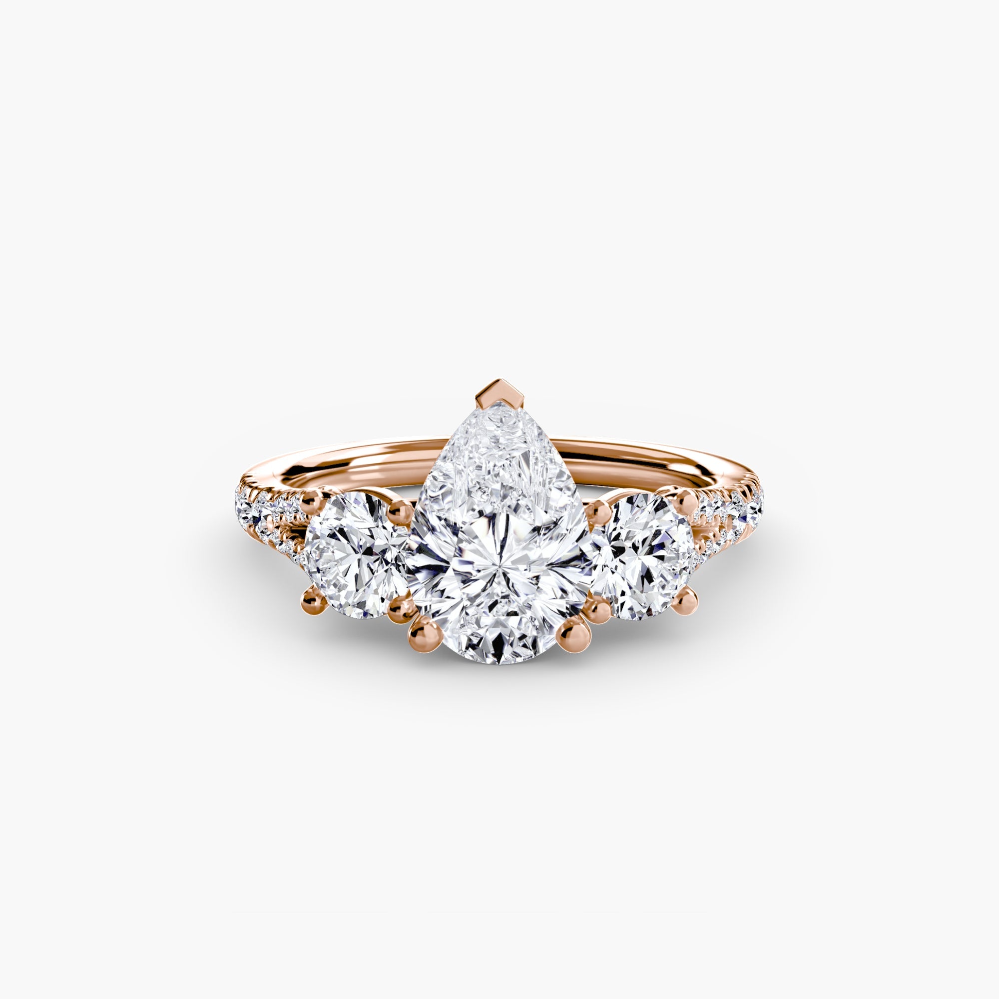 Three-Stone with Pavé Band 3 The Perfect Carat