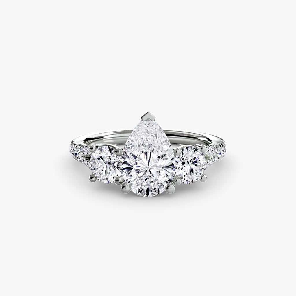Three-Stone with Pavé Band 3 The Perfect Carat