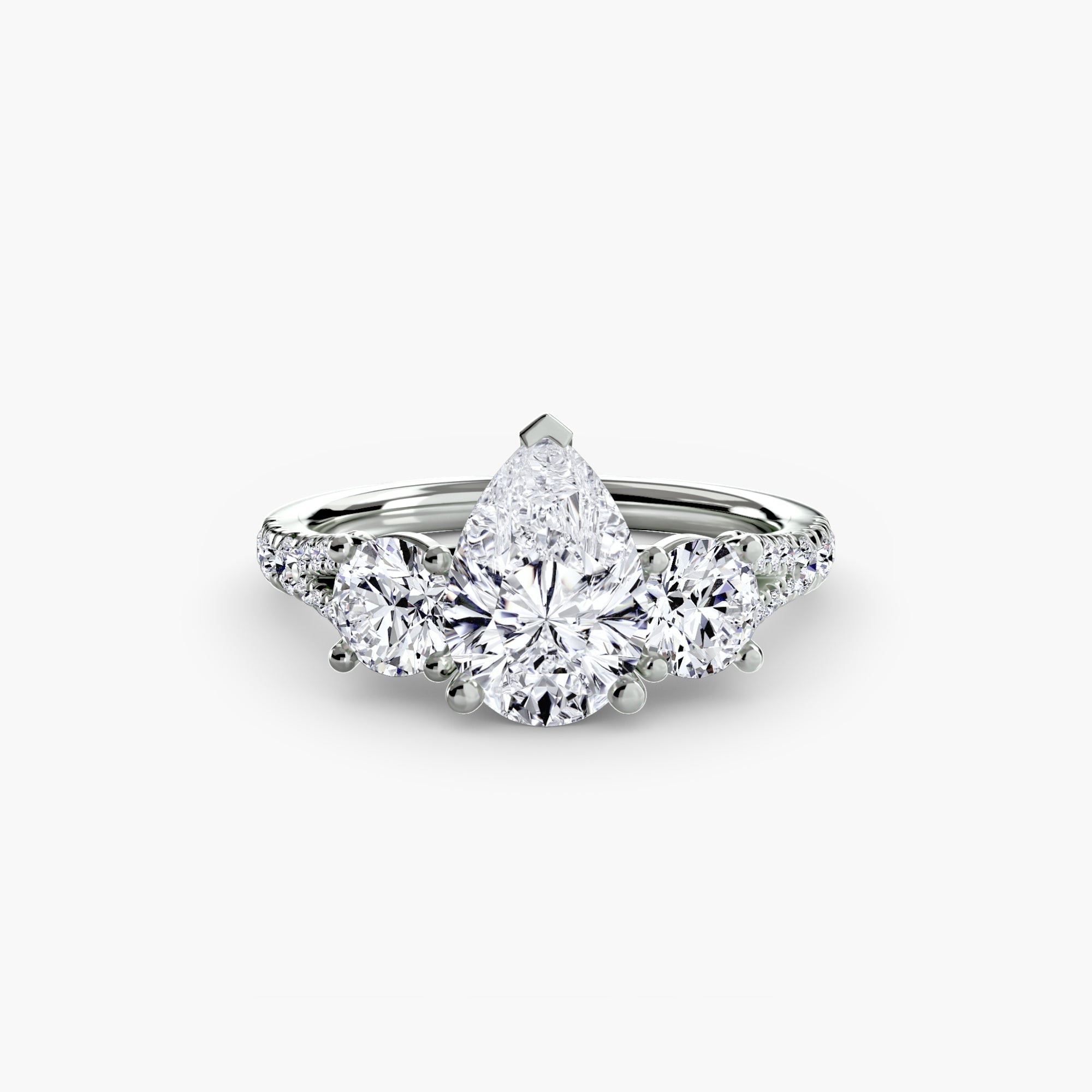 Three-Stone with Pavé Band 3 The Perfect Carat