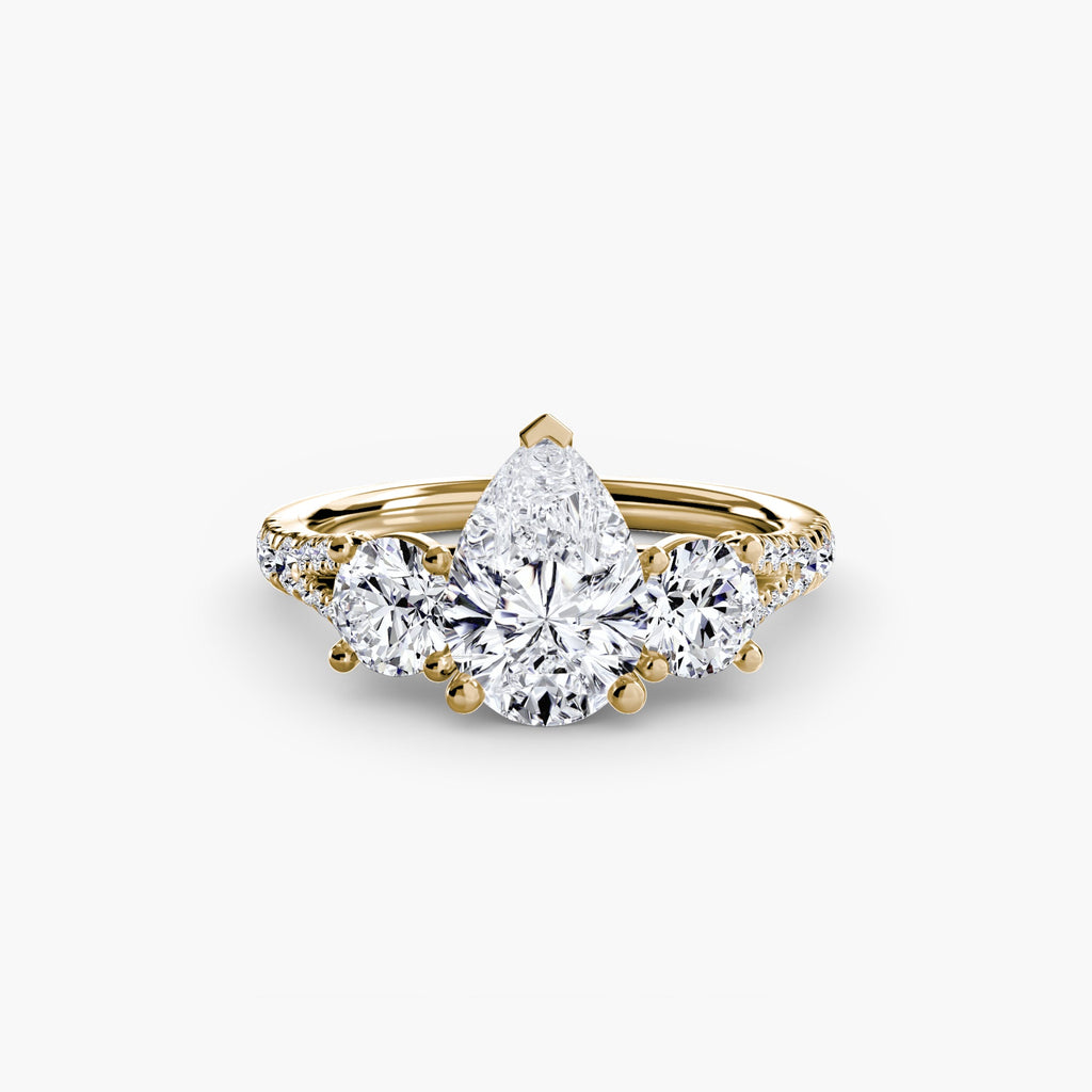 Three-Stone with Pavé Band 3 The Perfect Carat