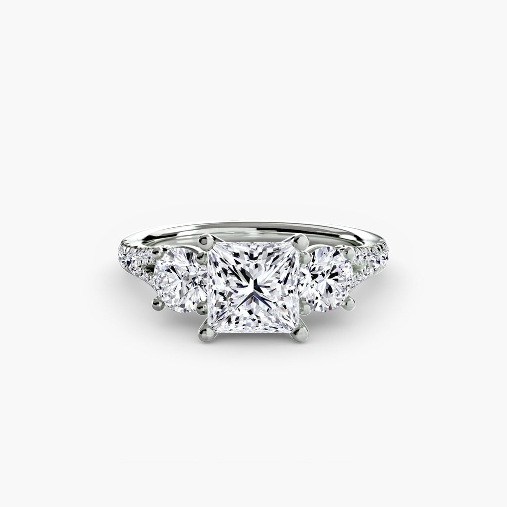 Three-Stone with Pavé Band 3 The Perfect Carat