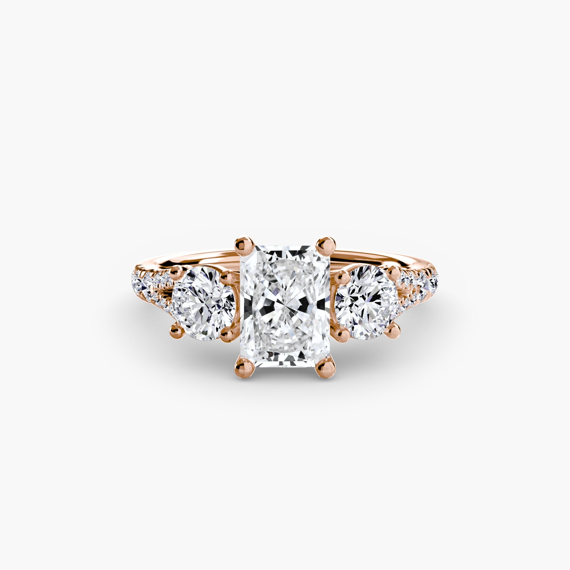 Three-Stone with Pavé Band 3 The Perfect Carat