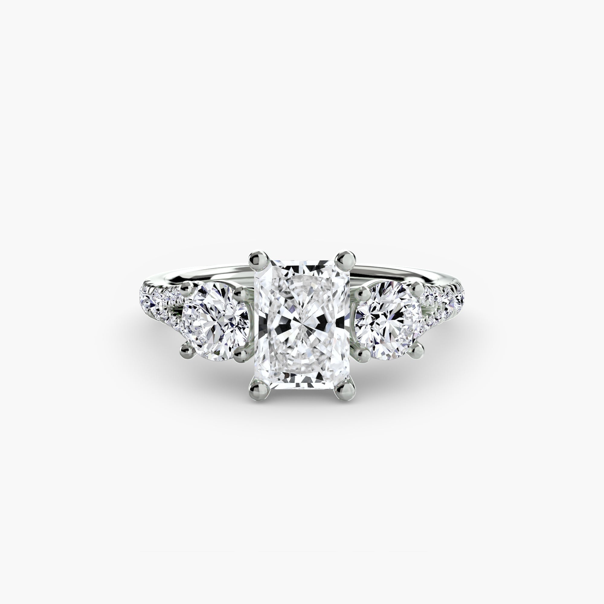 Three-Stone with Pavé Band 3 The Perfect Carat