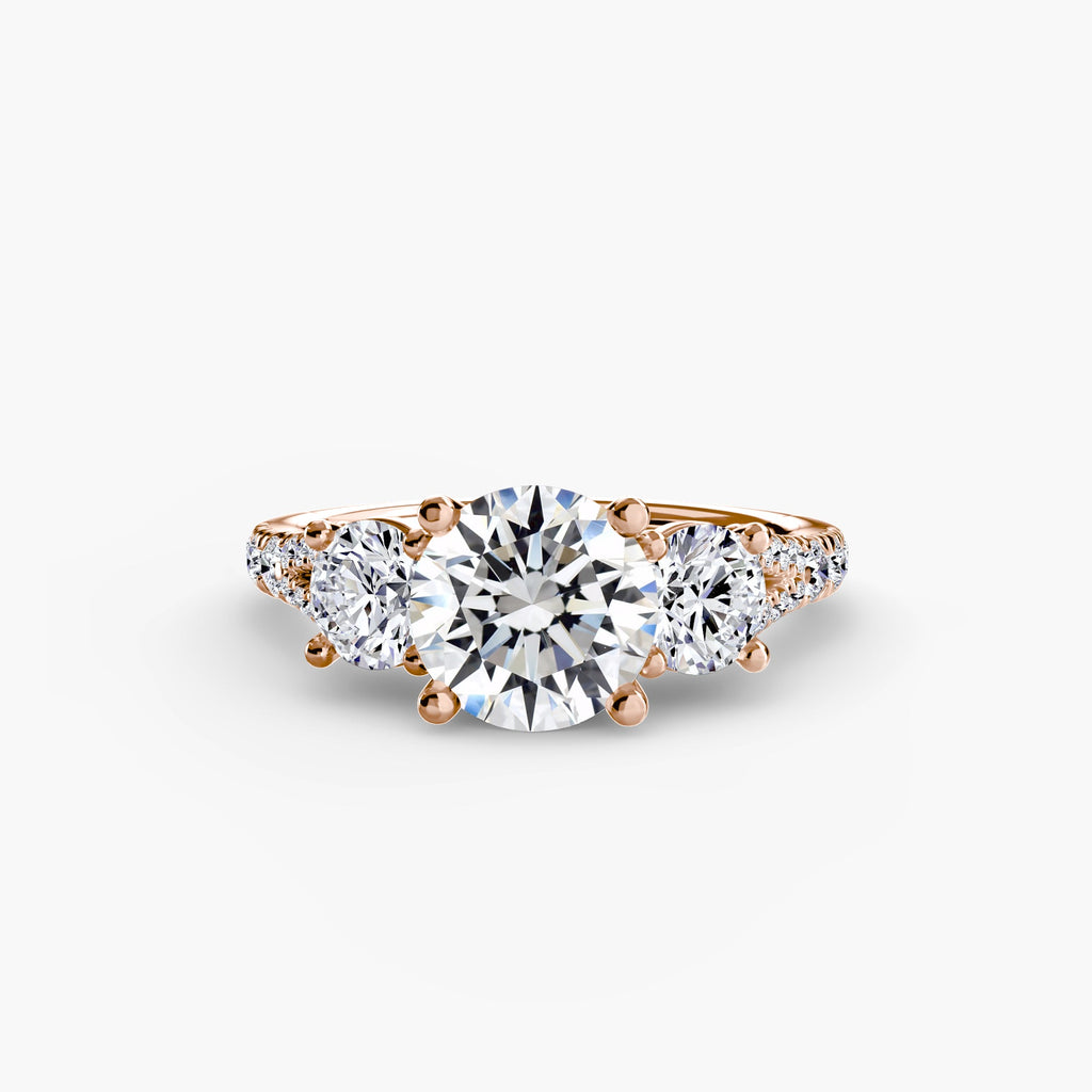 Three-Stone with Pavé Band 3 The Perfect Carat