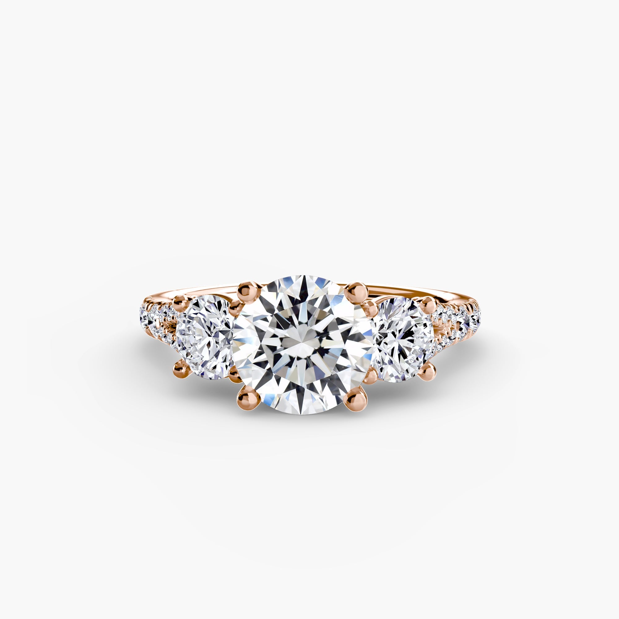 Three-Stone with Pavé Band 3 The Perfect Carat