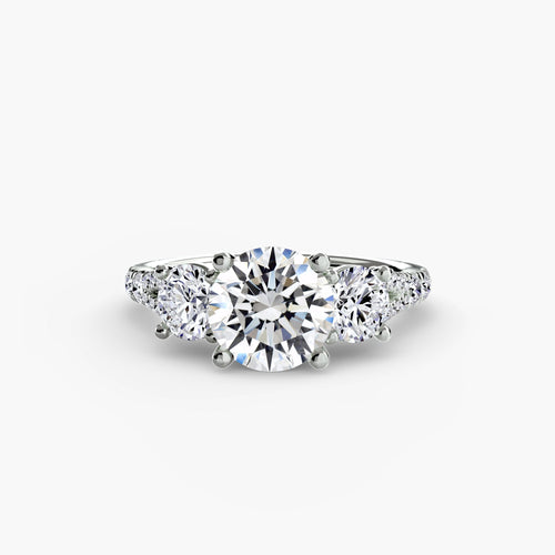 Three-Stone with Pavé Band 3 The Perfect Carat