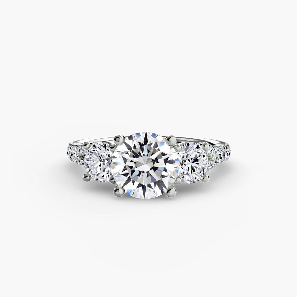 Three-Stone with Pavé Band 3 The Perfect Carat