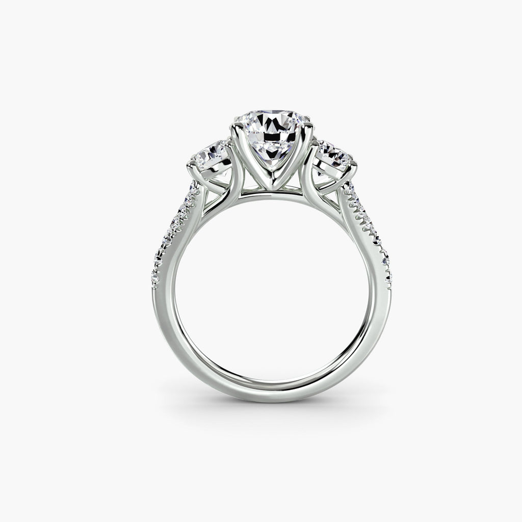 Three-Stone with Pavé Band 3 The Perfect Carat