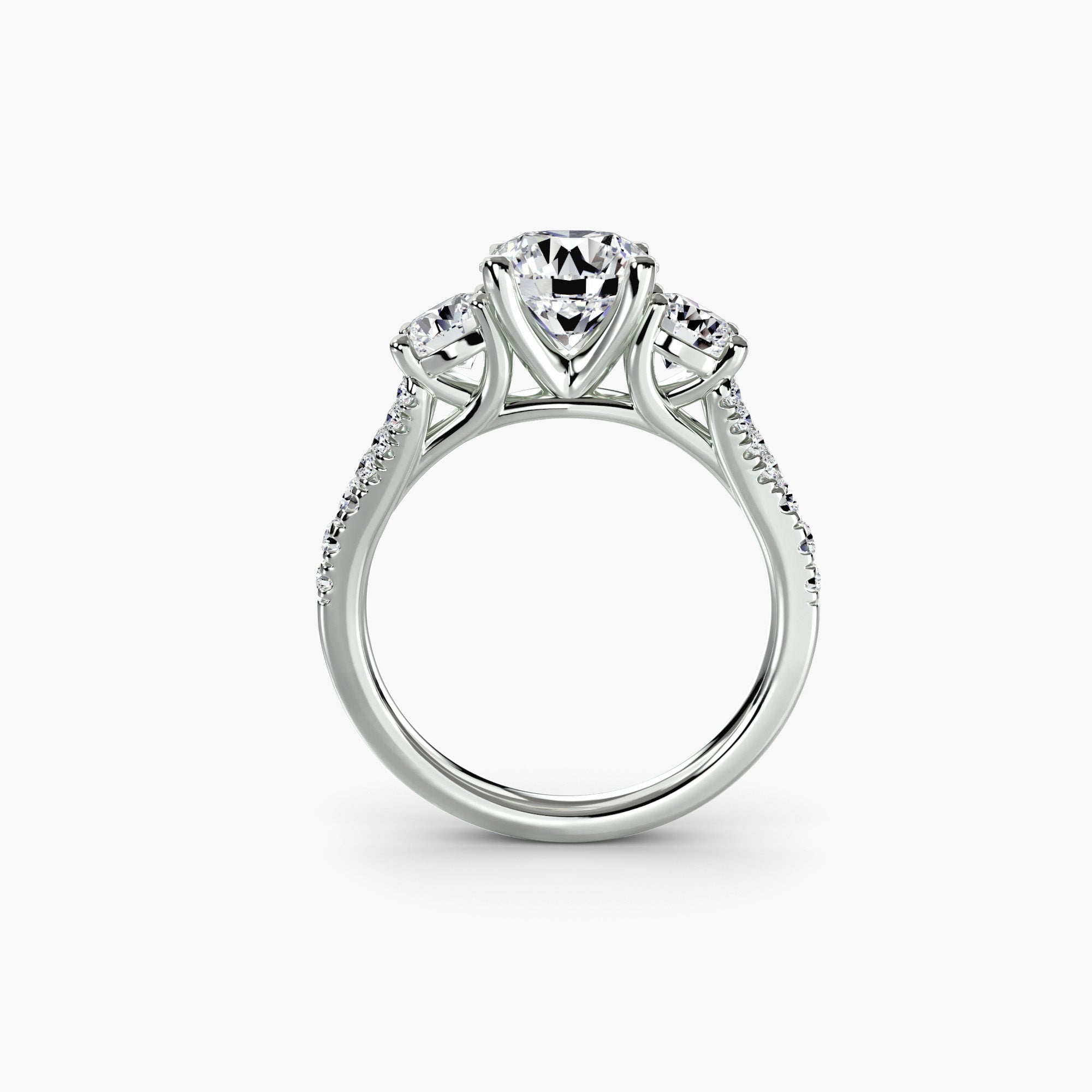 Three-Stone with Pavé Band 3 The Perfect Carat