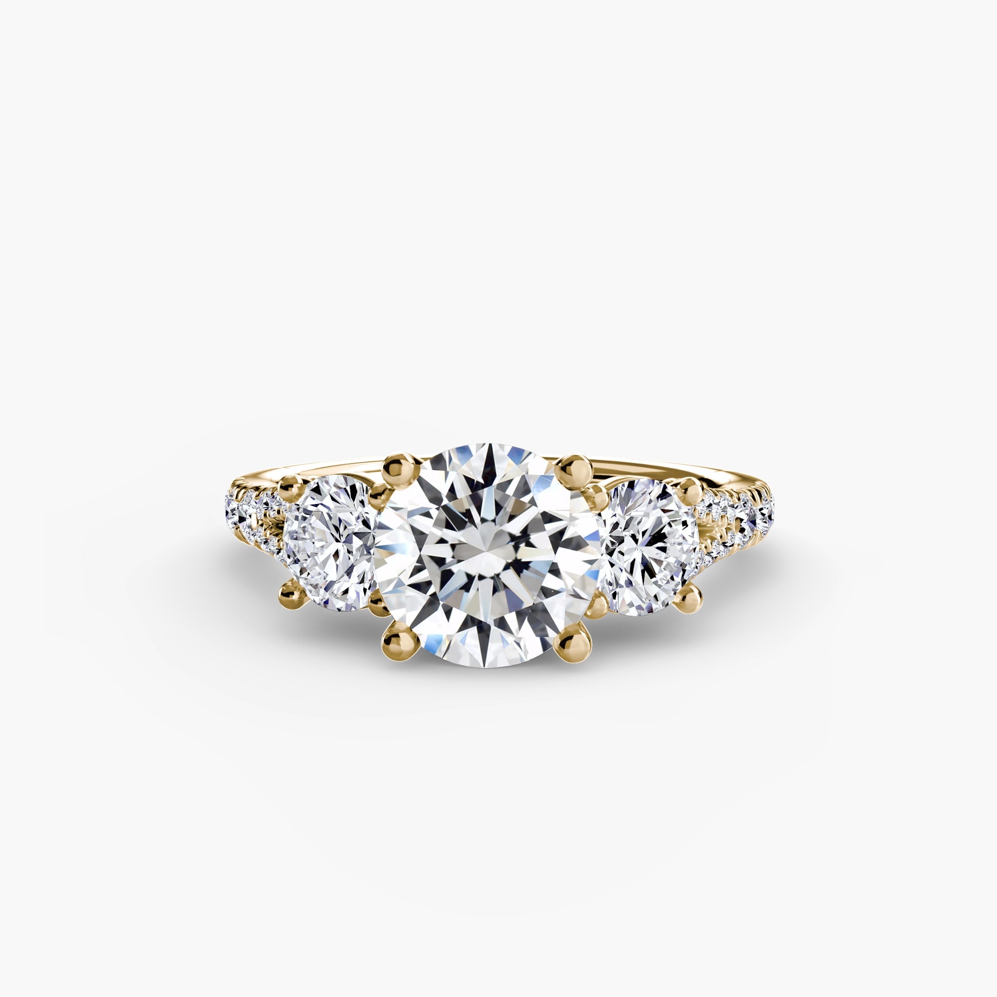 Three-Stone with Pavé Band 3 The Perfect Carat