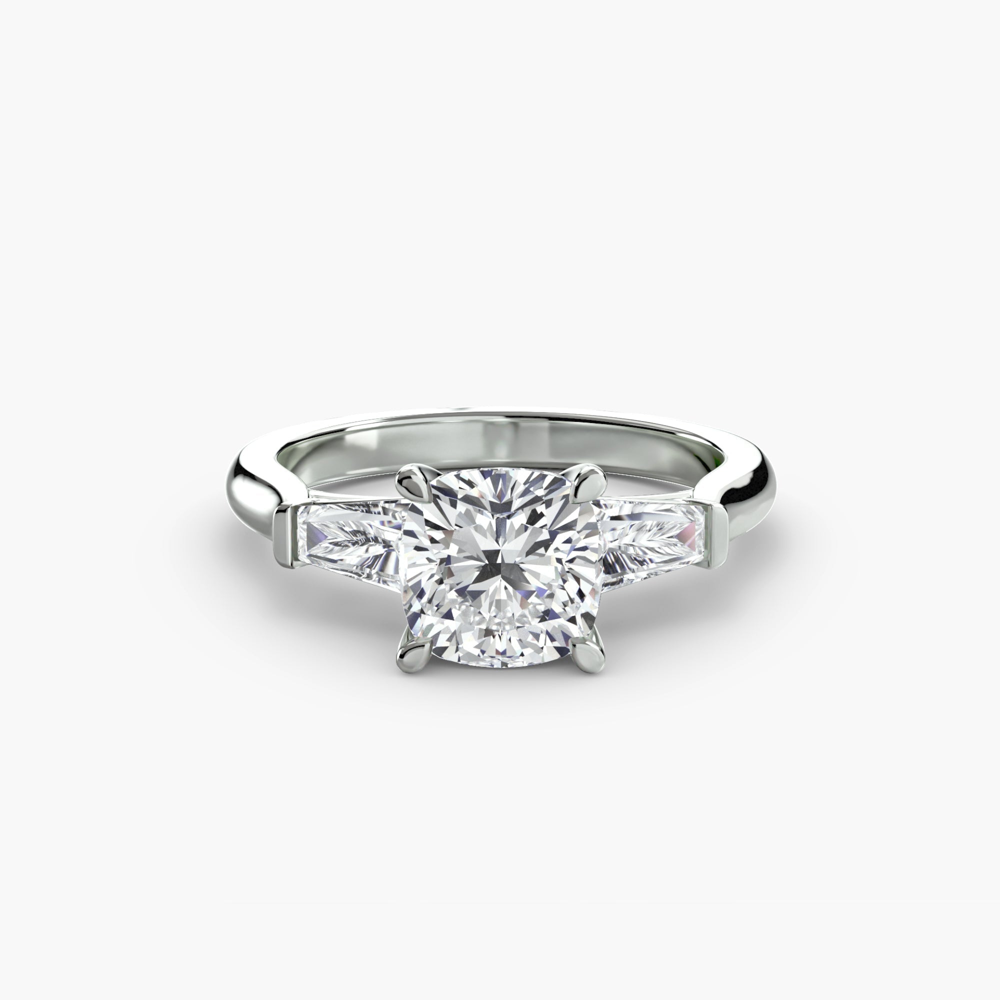 Three-Stone Ring (Baguette Side Stones) The Perfect Carat