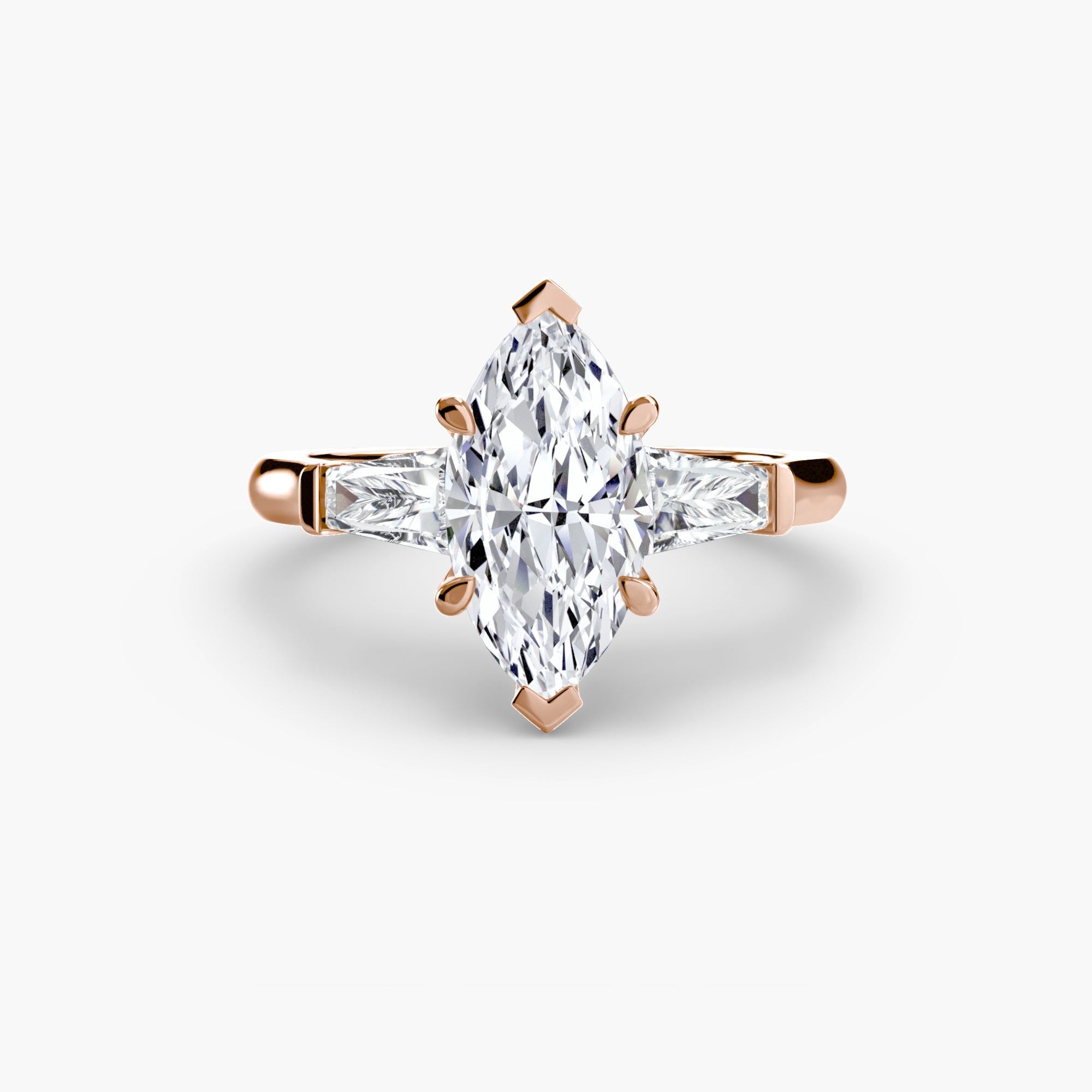 Three-Stone Ring (Baguette Side Stones) The Perfect Carat