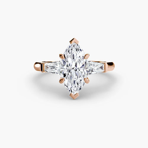 Three-Stone Ring (Baguette Side Stones) The Perfect Carat
