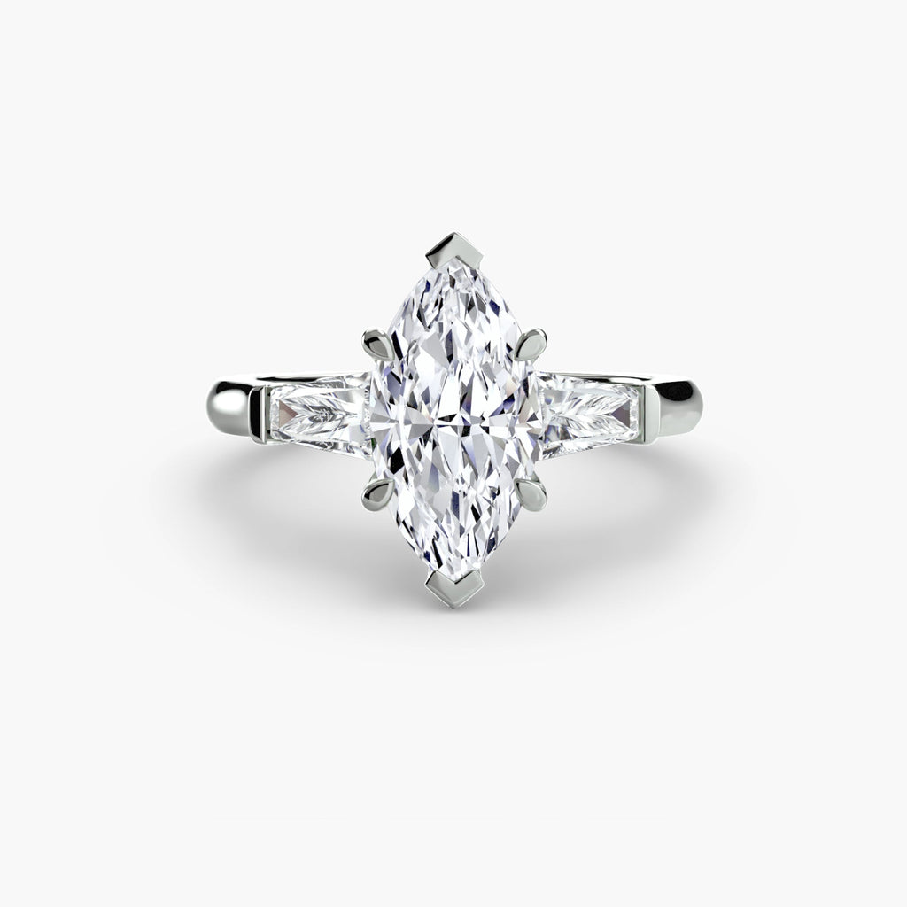 Three-Stone Ring (Baguette Side Stones) The Perfect Carat