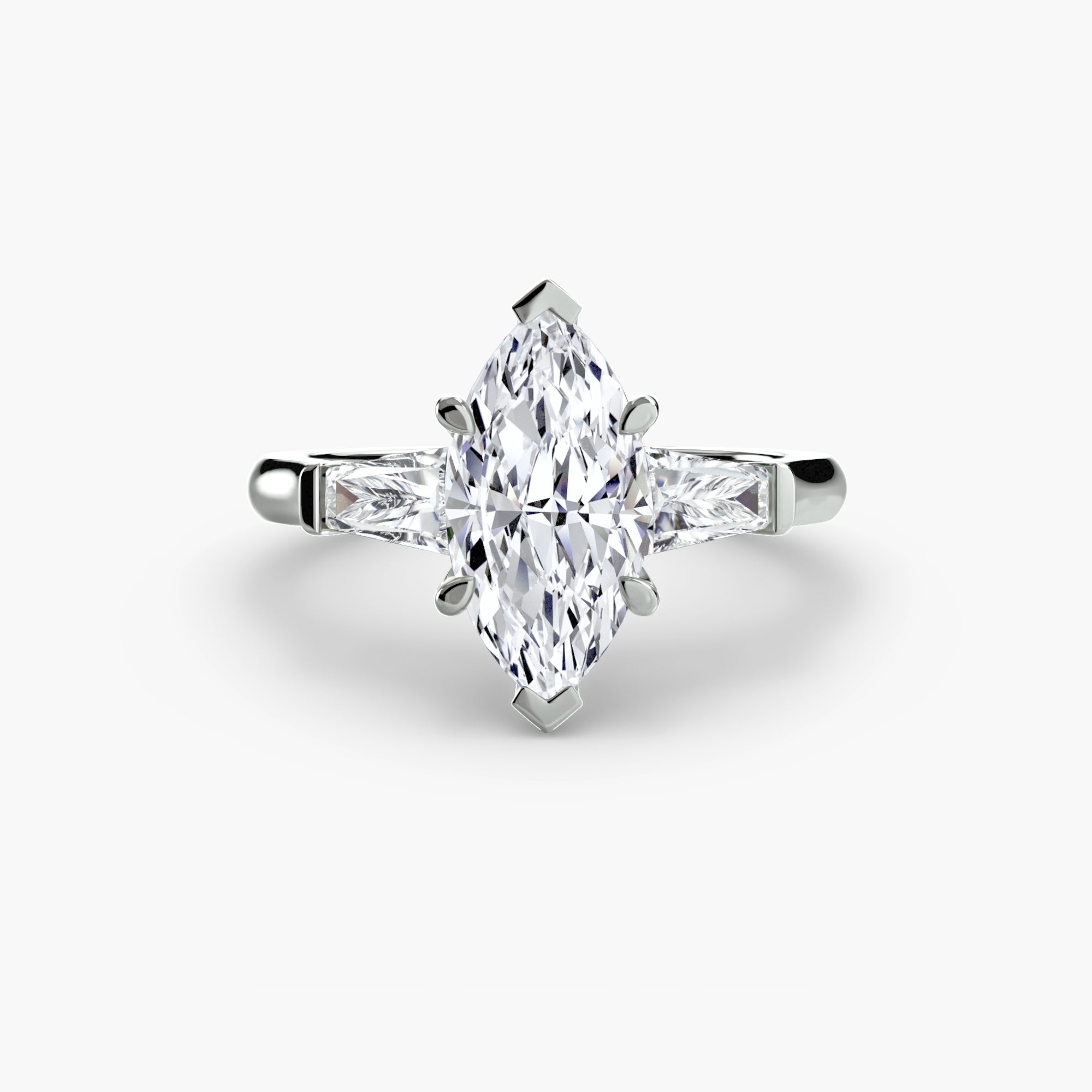 Three-Stone Ring (Baguette Side Stones) The Perfect Carat