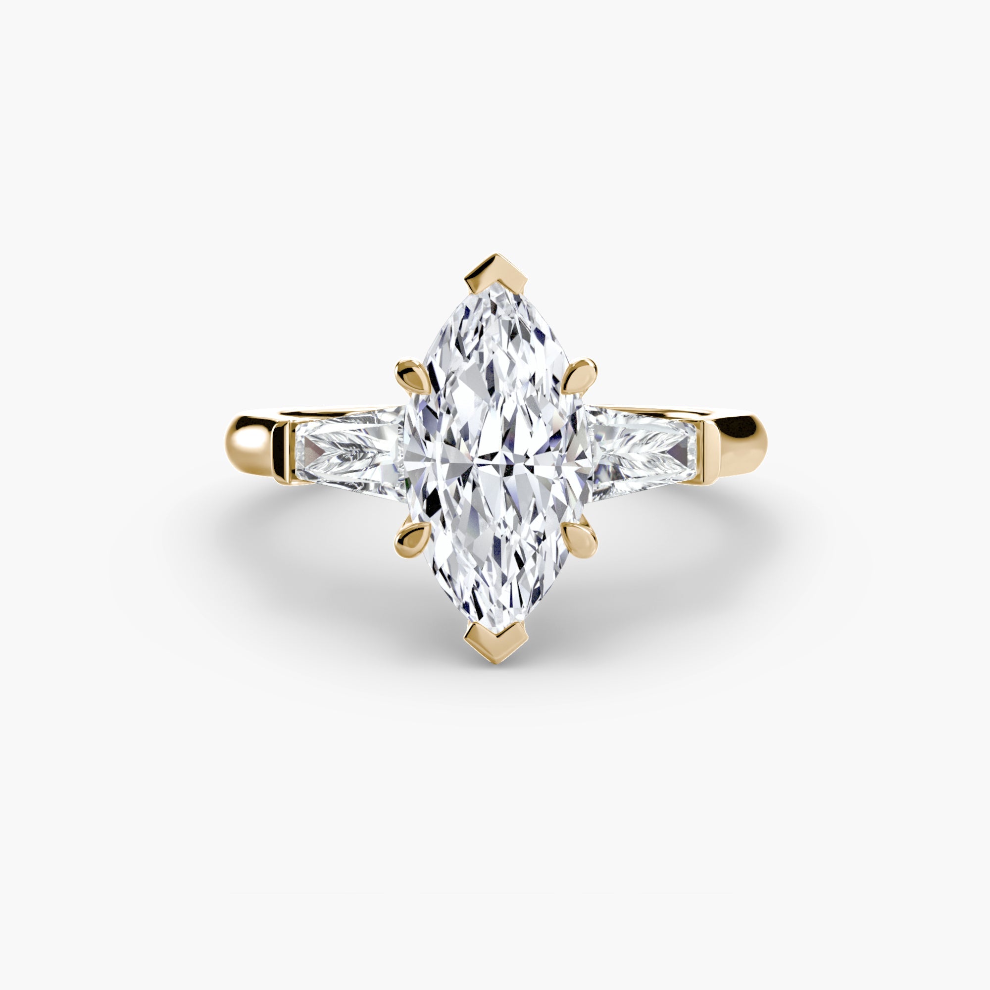 Three-Stone Ring (Baguette Side Stones) The Perfect Carat