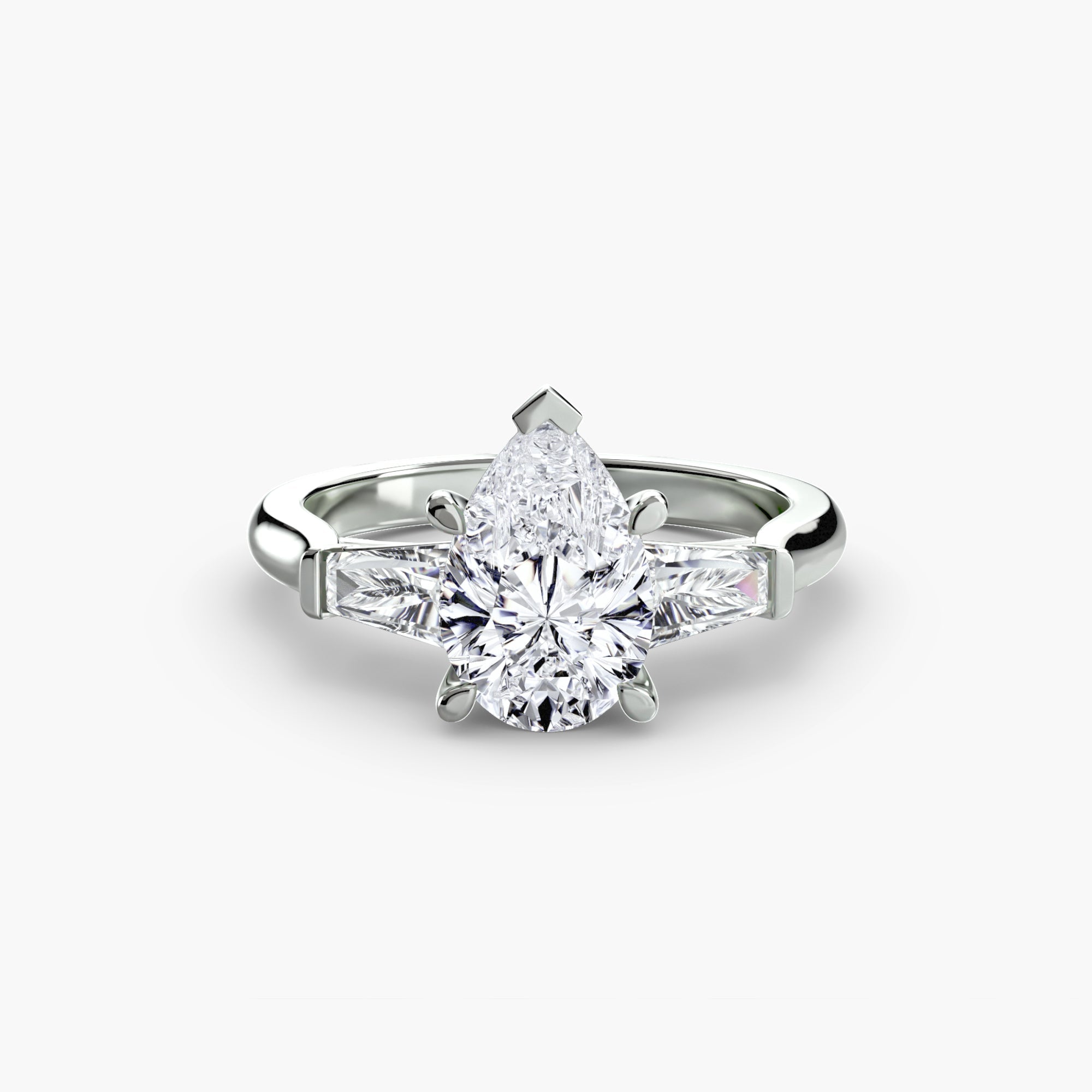 Three-Stone Ring (Baguette Side Stones) The Perfect Carat