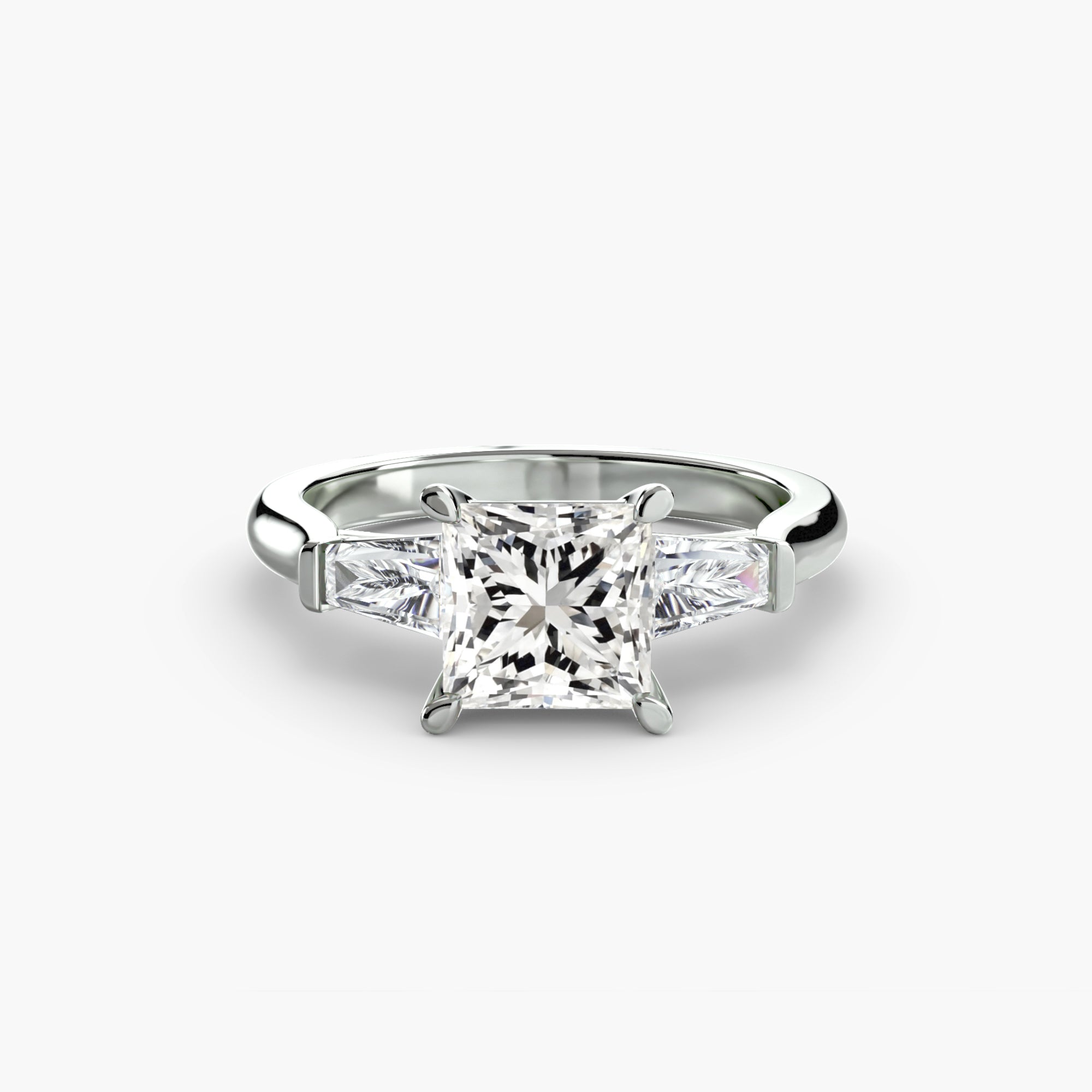 Three-Stone Ring (Baguette Side Stones) The Perfect Carat