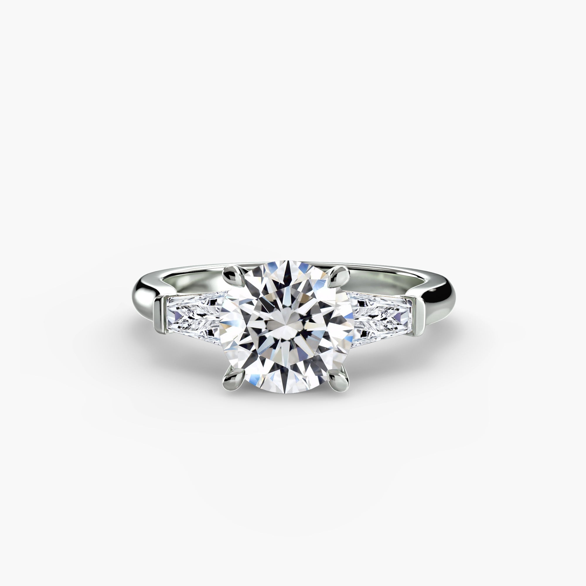 Three-Stone Ring (Baguette Side Stones) The Perfect Carat
