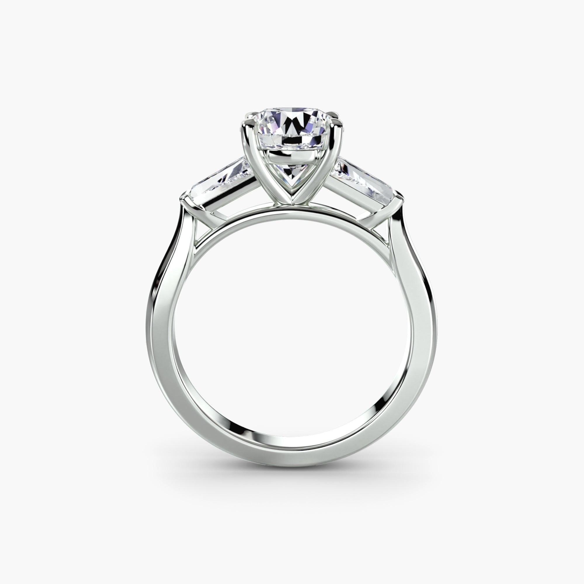 Three-Stone Ring (Baguette Side Stones) The Perfect Carat