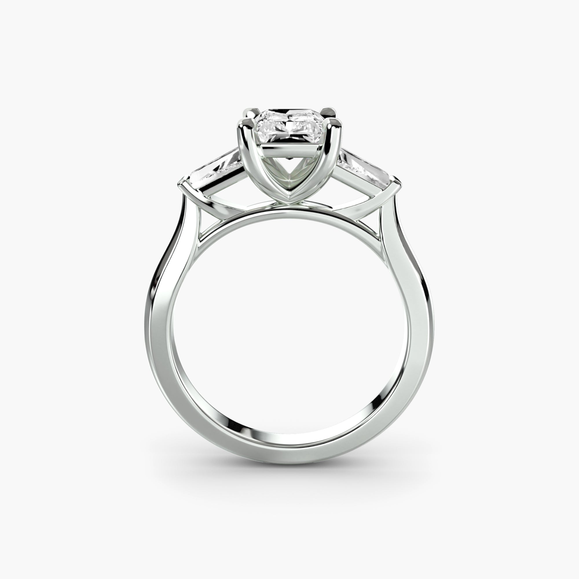 Three-Stone Ring (Baguette Side Stones) 2 The Perfect Carat
