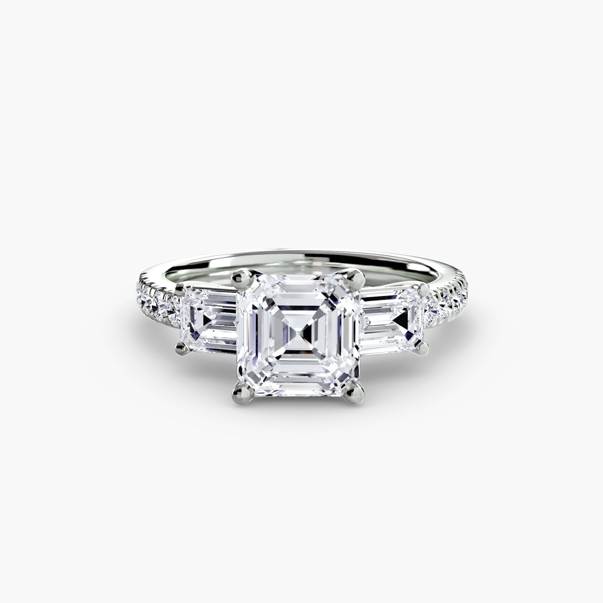 Three-Stone Ring with Pavé Band 4 The Perfect Carat