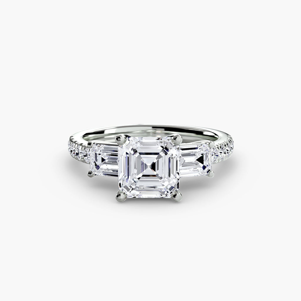 Three-Stone Ring with Pavé Band 4 The Perfect Carat
