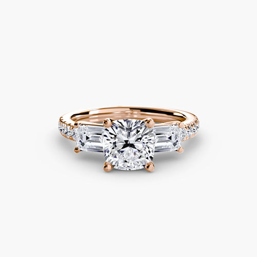 Three-Stone Ring with Pavé Band 4 The Perfect Carat