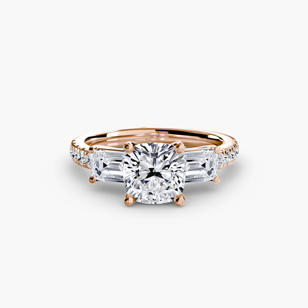 Three-Stone Ring with Pavé Band 4 The Perfect Carat