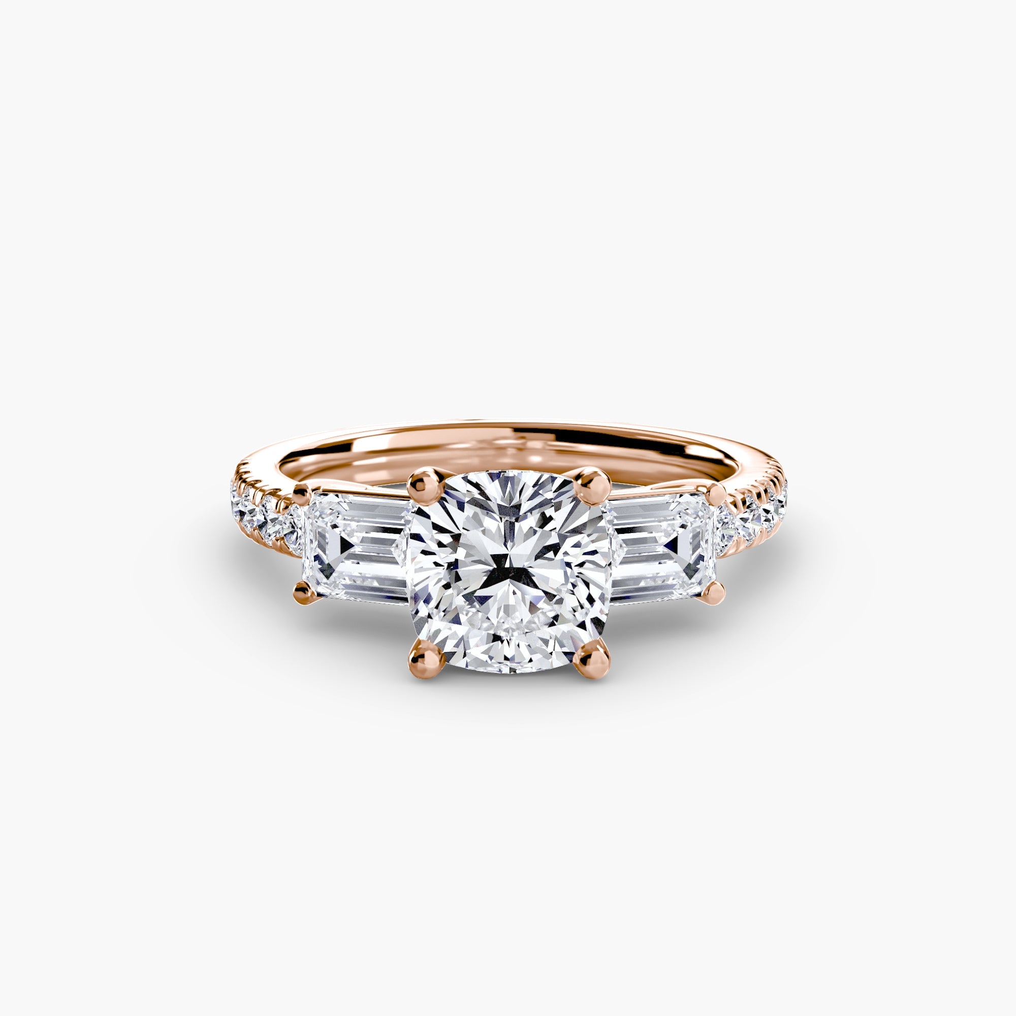 Three-Stone Ring with Pavé Band 4 The Perfect Carat