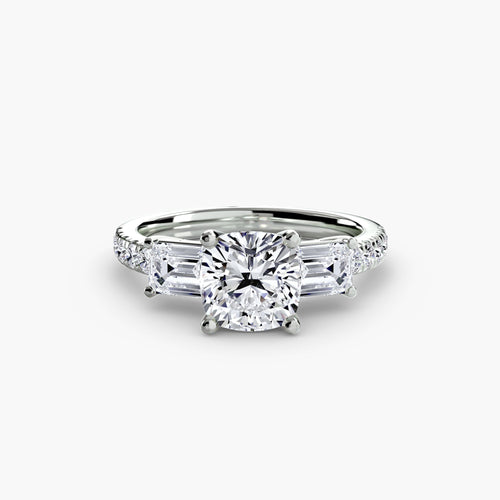 Three-Stone Ring with Pavé Band 4 The Perfect Carat