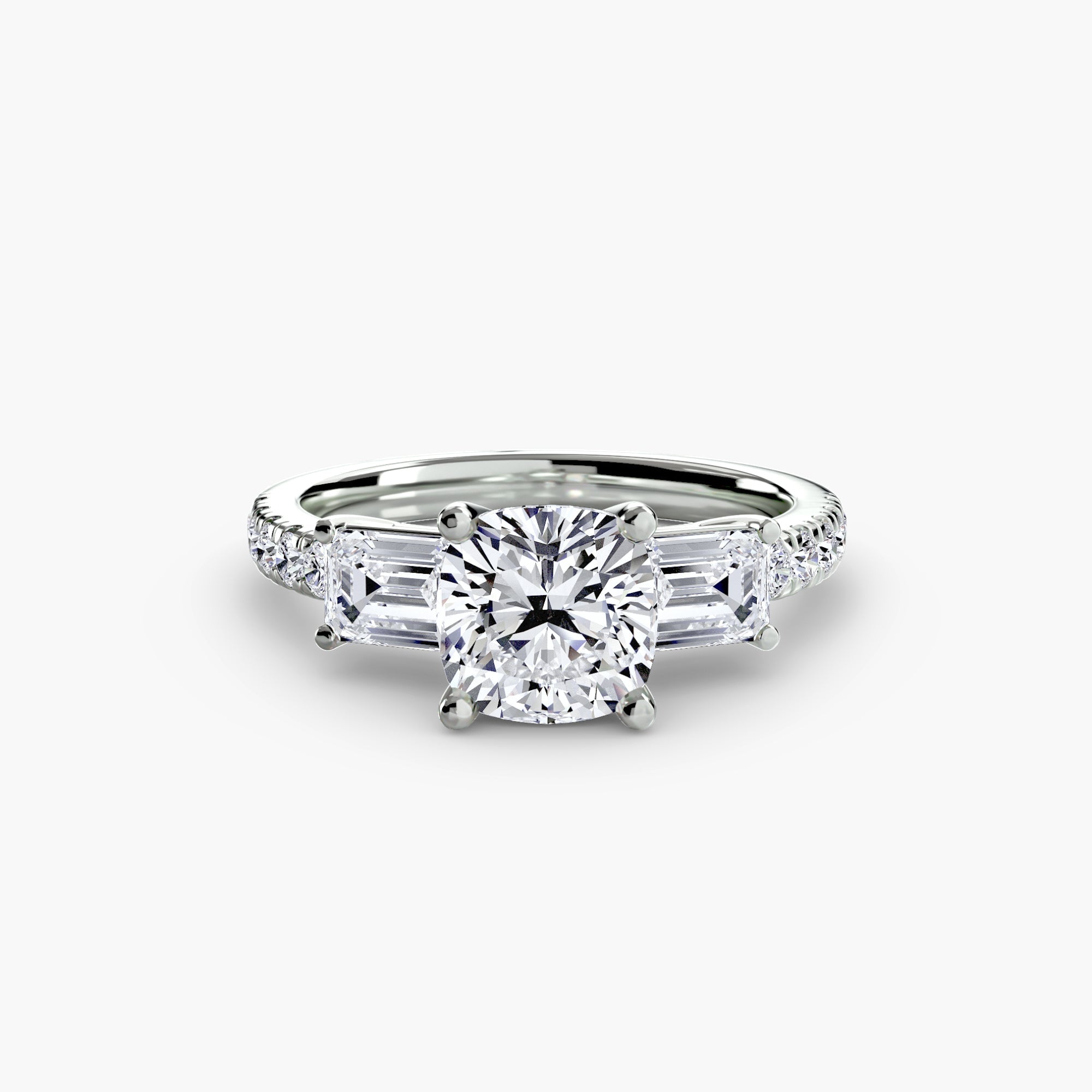Three-Stone Ring with Pavé Band 4 The Perfect Carat