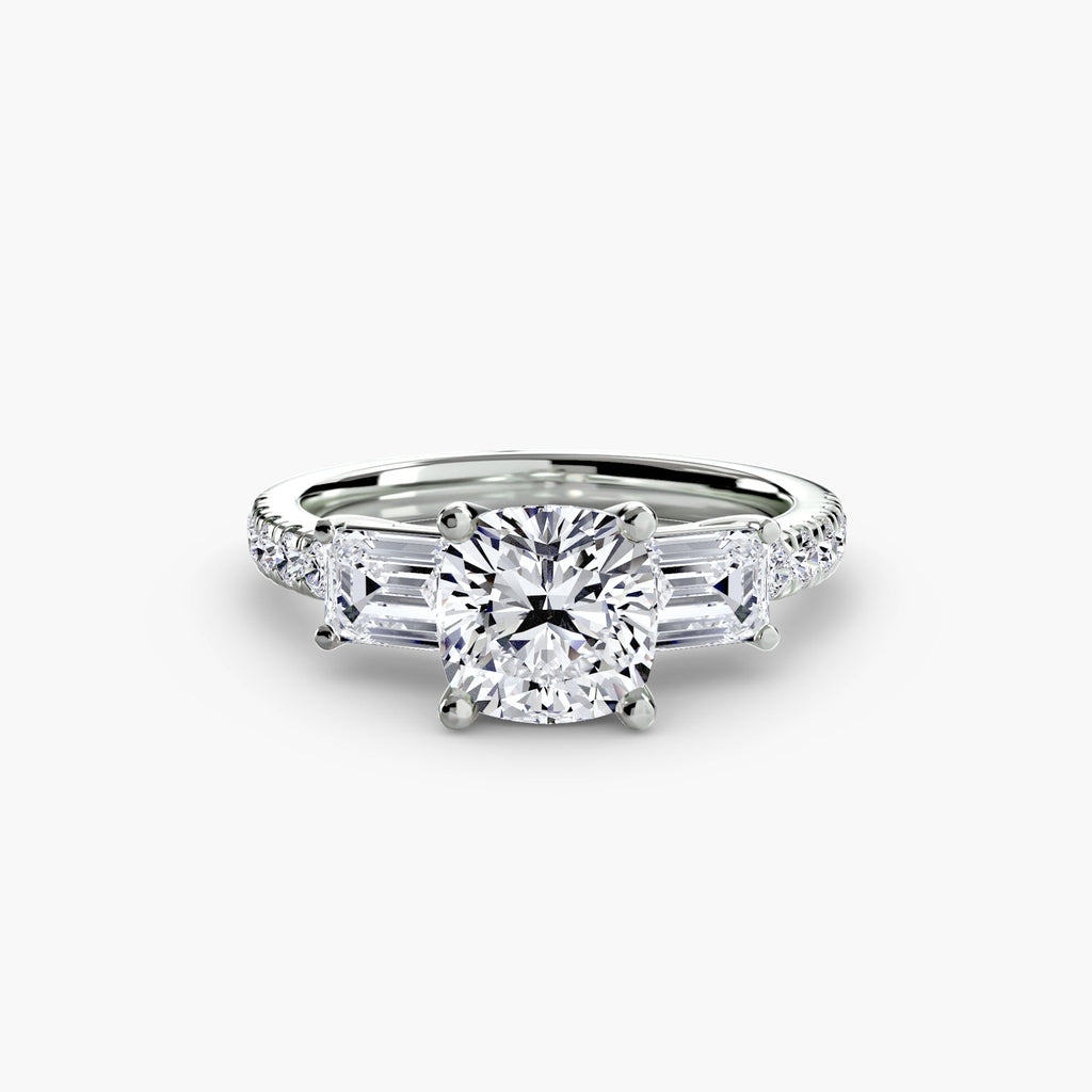 Three-Stone Ring with Pavé Band 4 The Perfect Carat