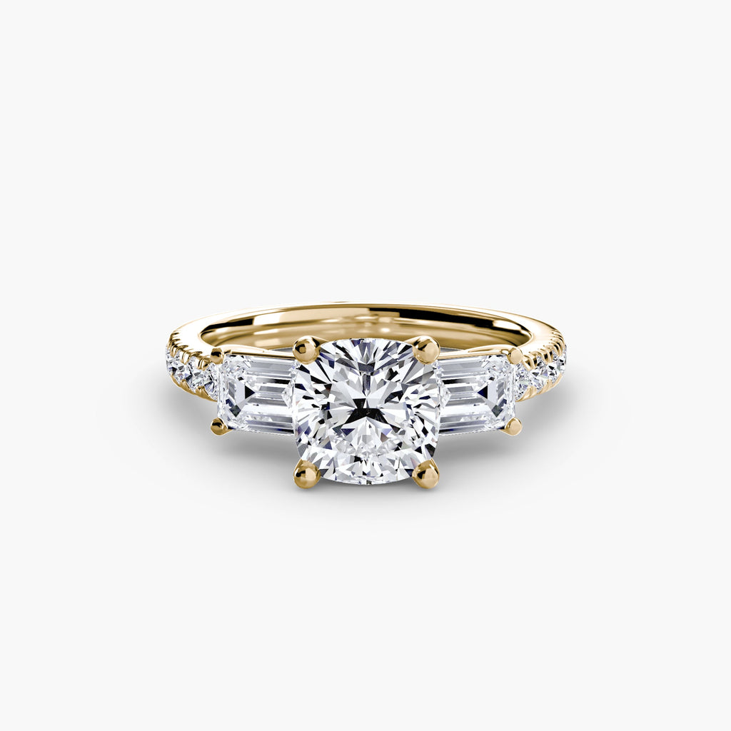 Three-Stone Ring with Pavé Band 4 The Perfect Carat