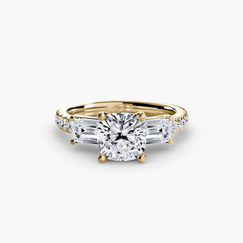 Three-Stone Ring with Pavé Band 4 The Perfect Carat