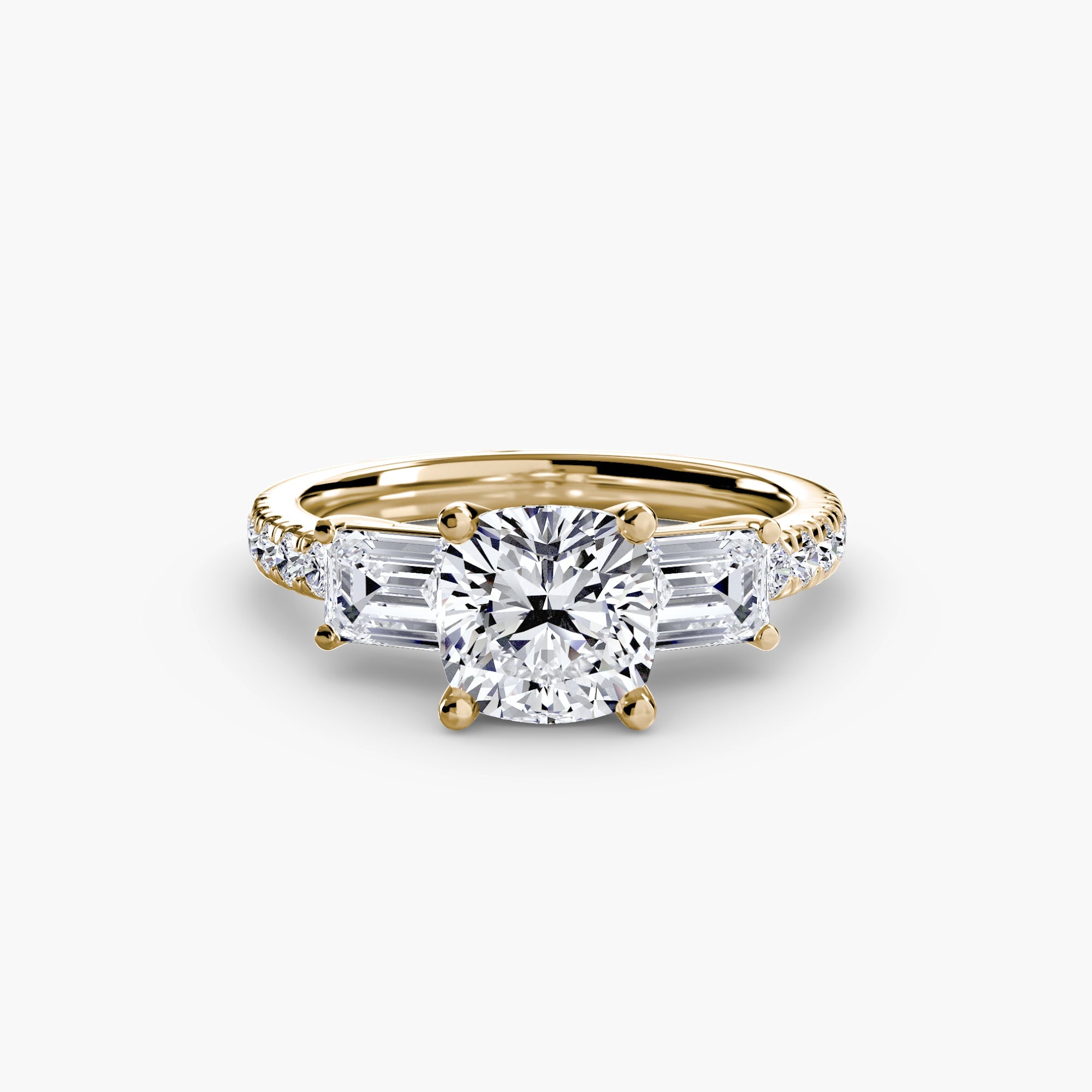 Three-Stone Ring with Pavé Band 4 The Perfect Carat