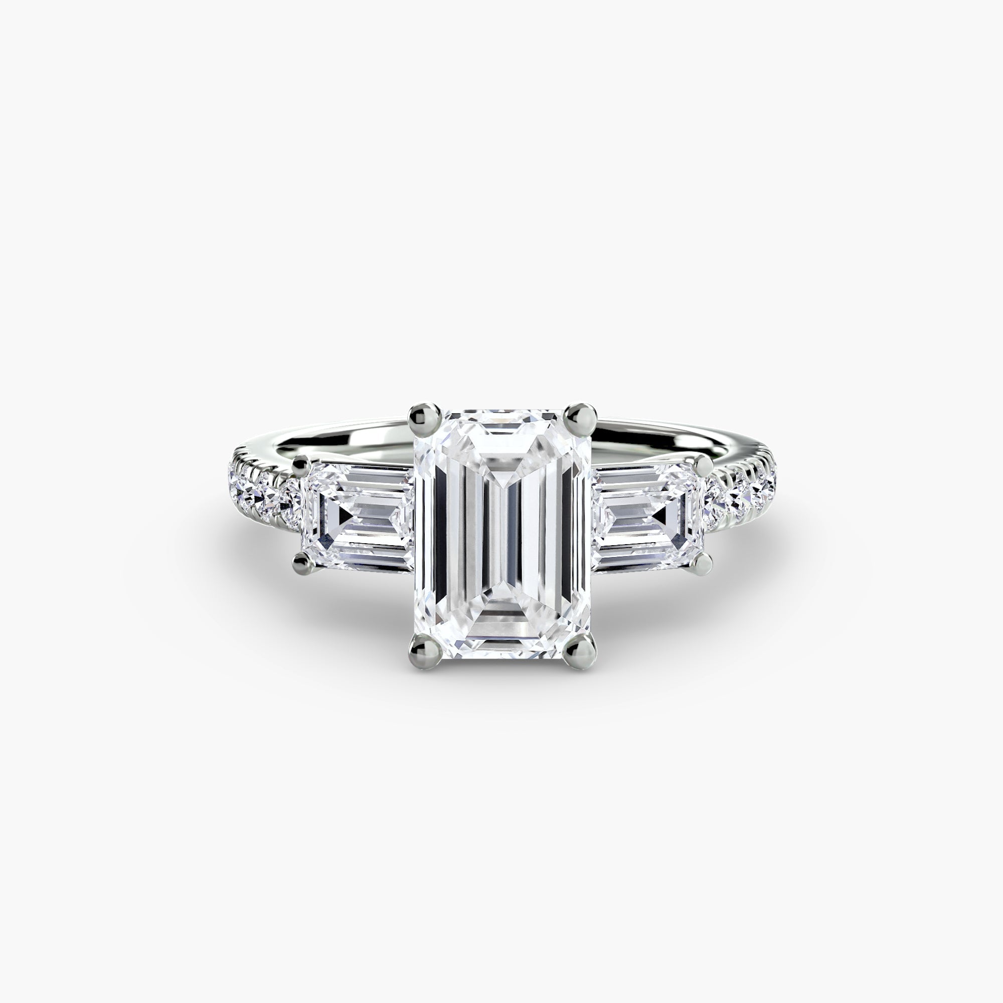 Three-Stone Ring with Pavé Band 4 The Perfect Carat