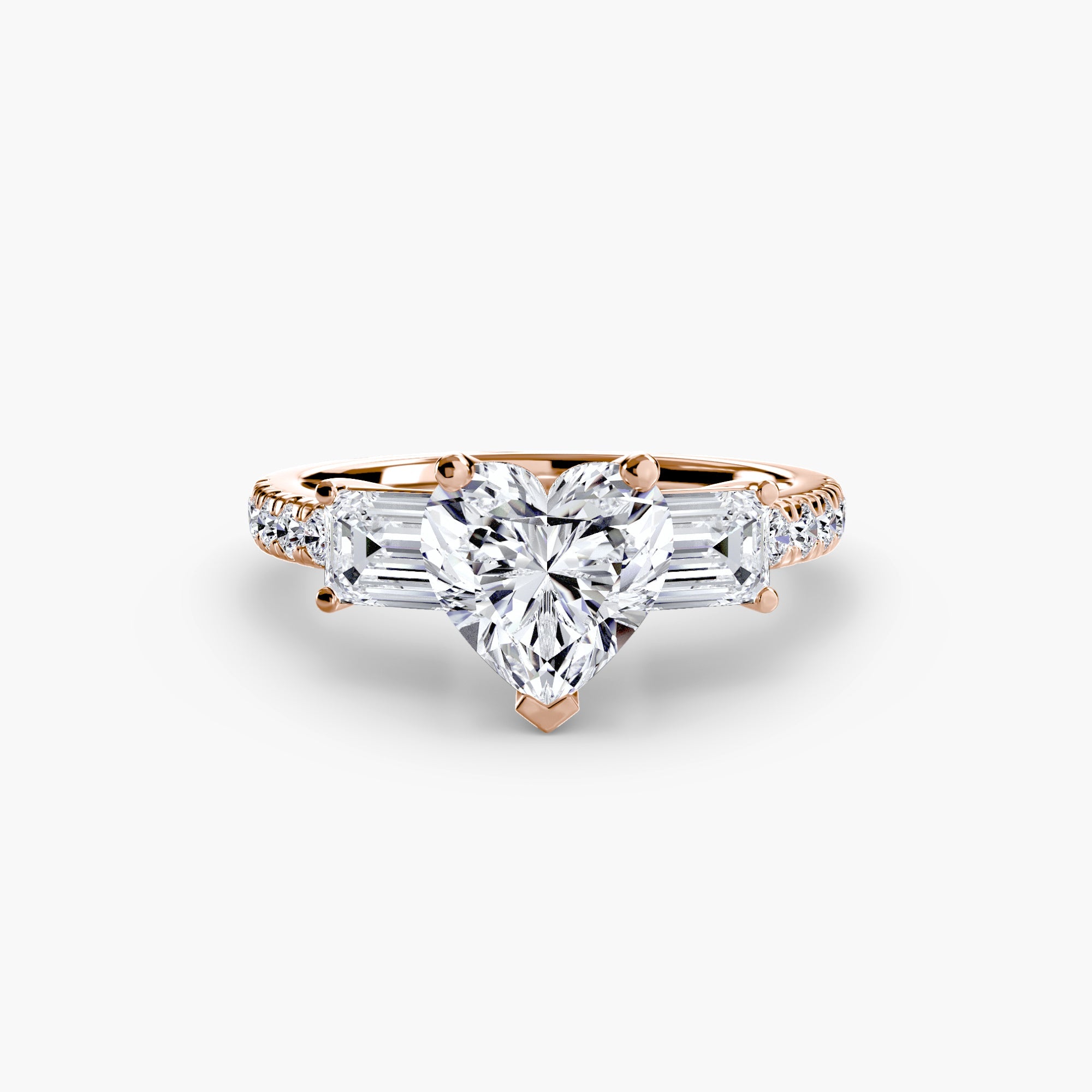 Three-Stone Ring with Pavé Band 4 The Perfect Carat