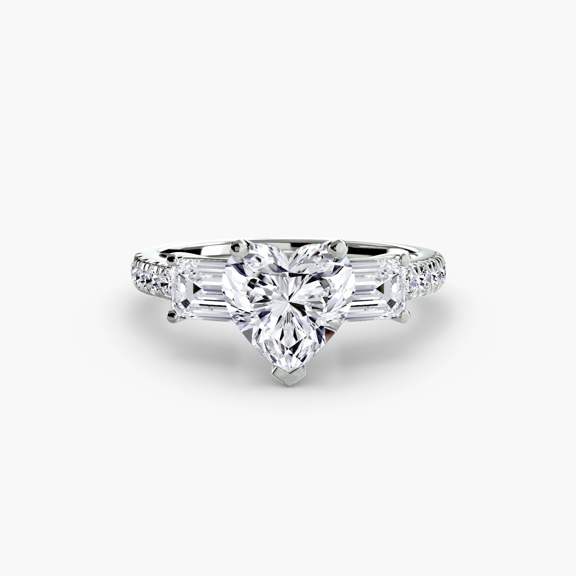 Three-Stone Ring with Pavé Band 4 The Perfect Carat