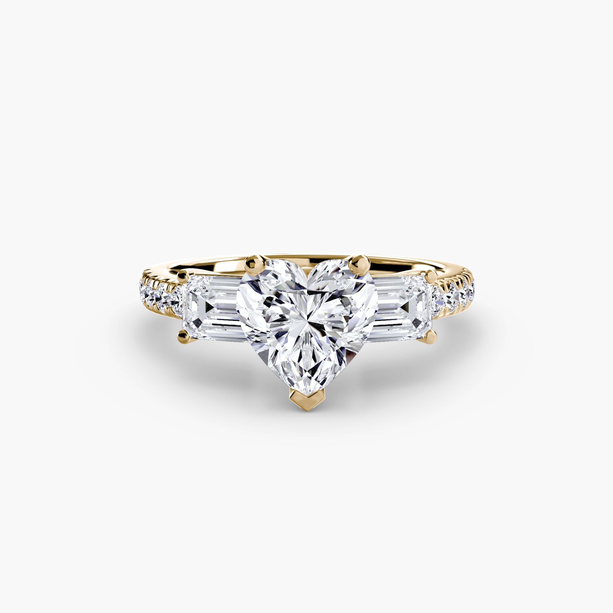 Three-Stone Ring with Pavé Band 4 The Perfect Carat