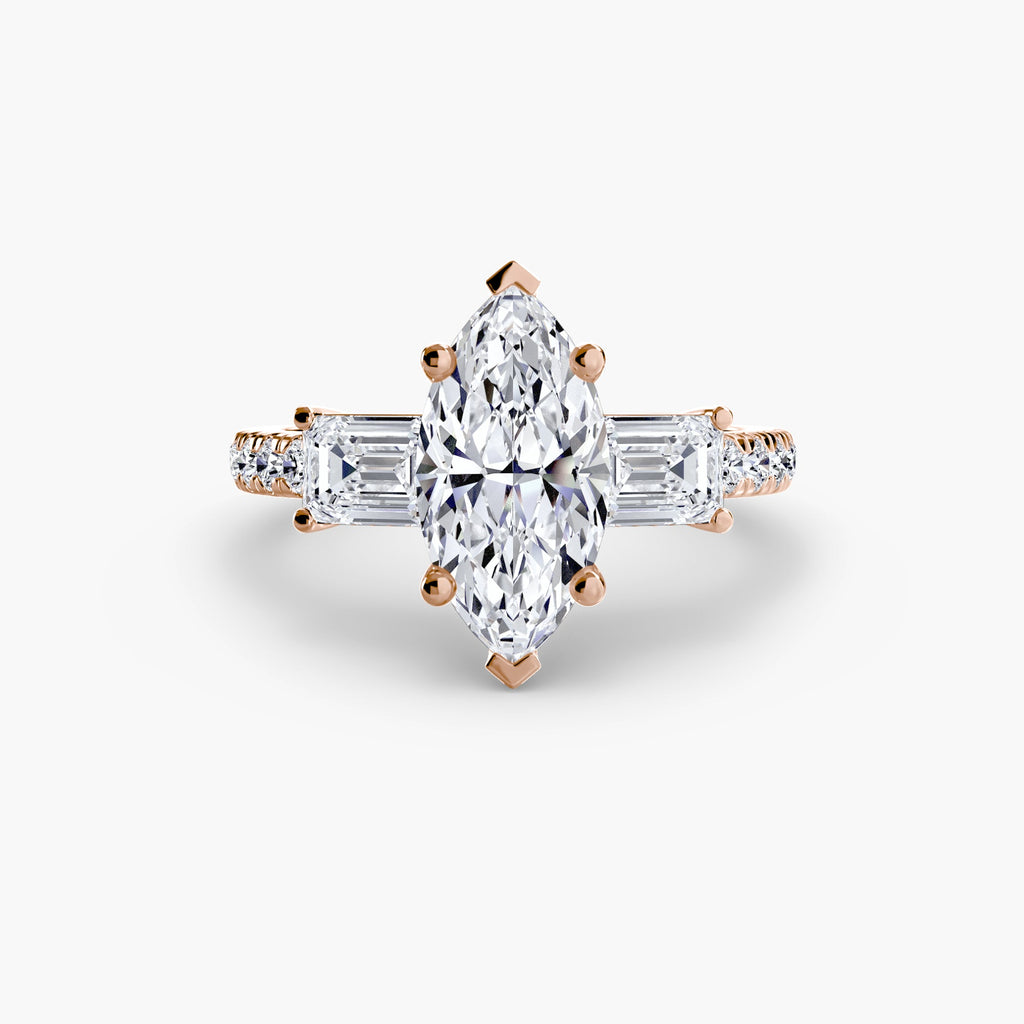 Three-Stone Ring with Pavé Band 4 The Perfect Carat