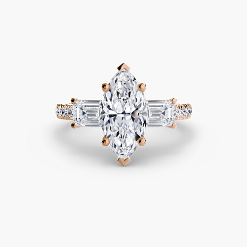 Three-Stone Ring with Pavé Band 4 The Perfect Carat