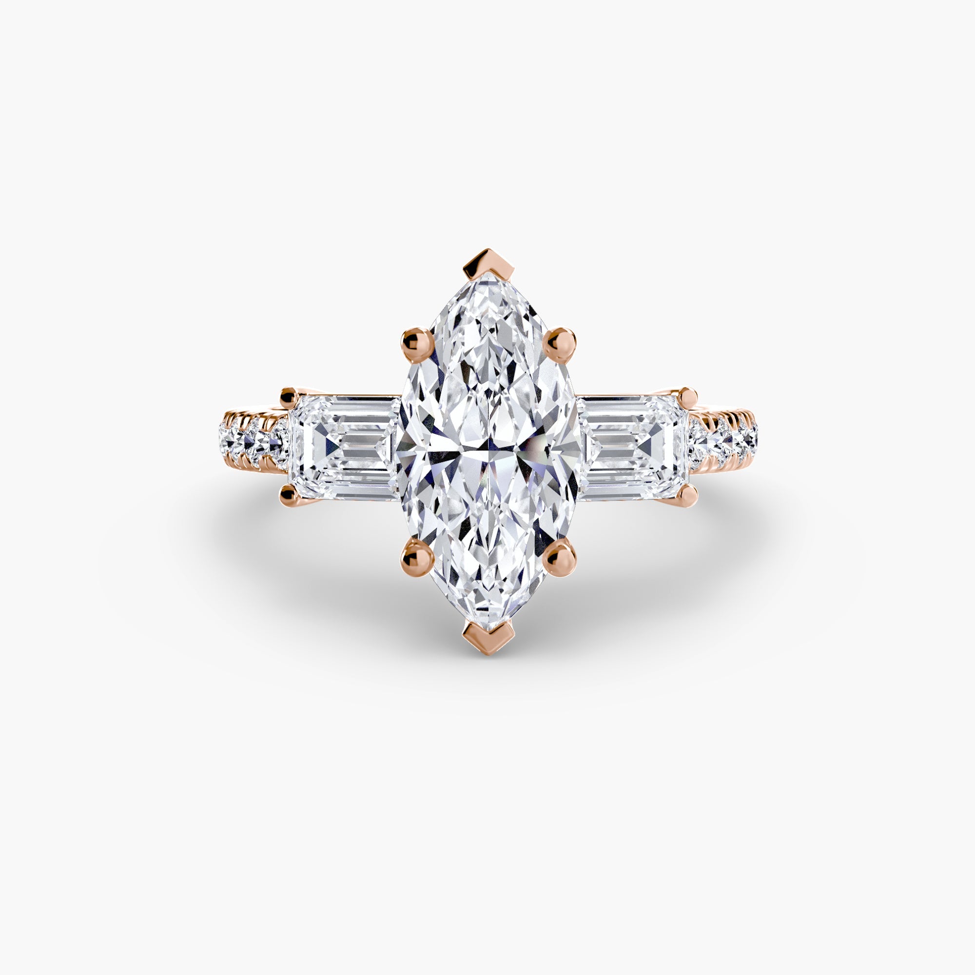 Three-Stone Ring with Pavé Band 4 The Perfect Carat