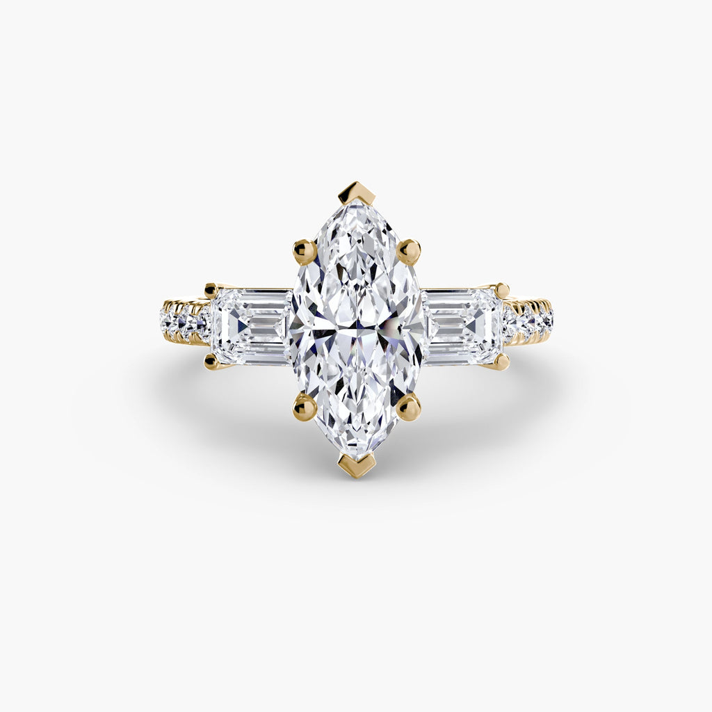 Three-Stone Ring with Pavé Band 4 The Perfect Carat