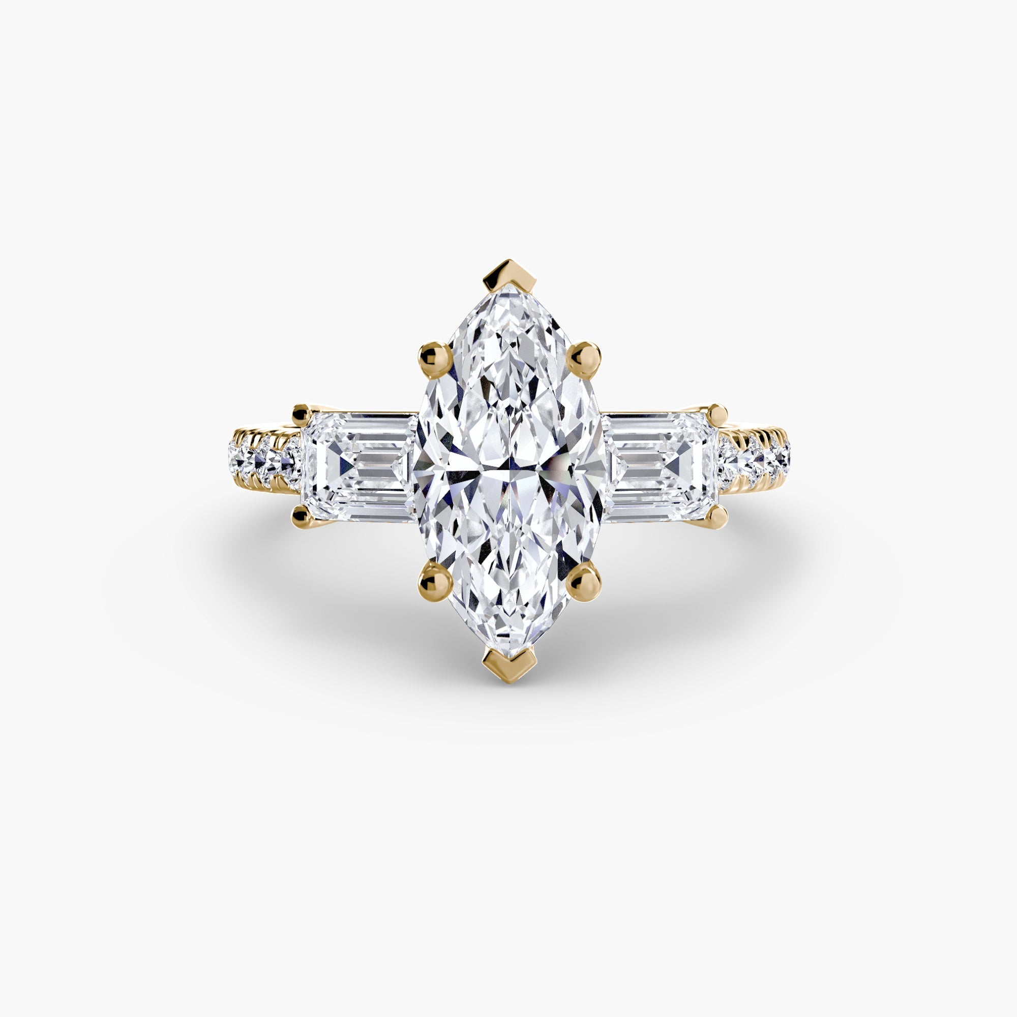 Three-Stone Ring with Pavé Band 4 The Perfect Carat