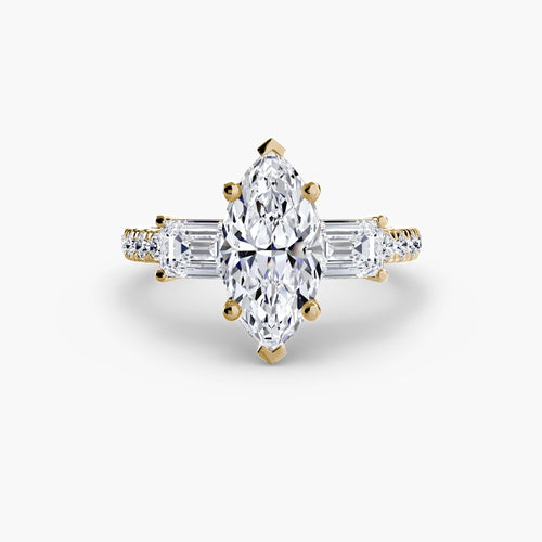 Three-Stone Ring with Pavé Band 4 The Perfect Carat