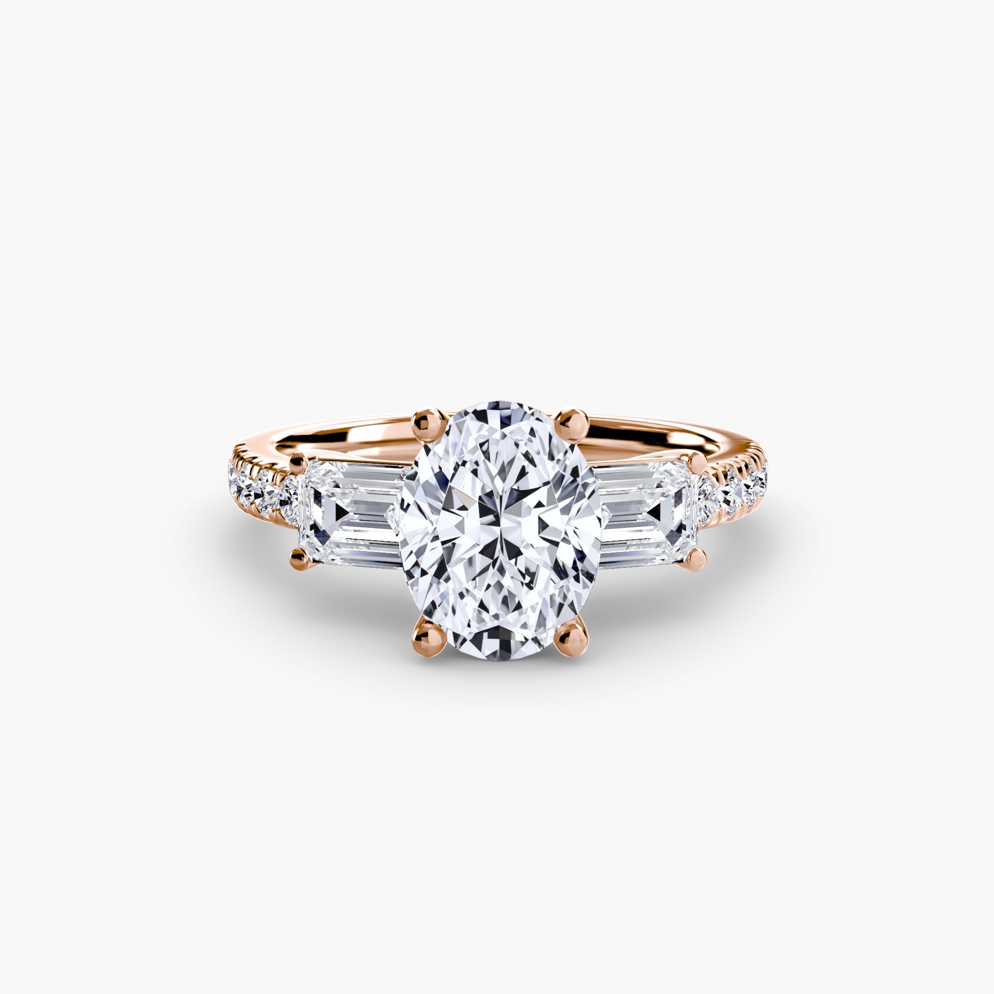 Three-Stone Ring with Pavé Band 4 The Perfect Carat