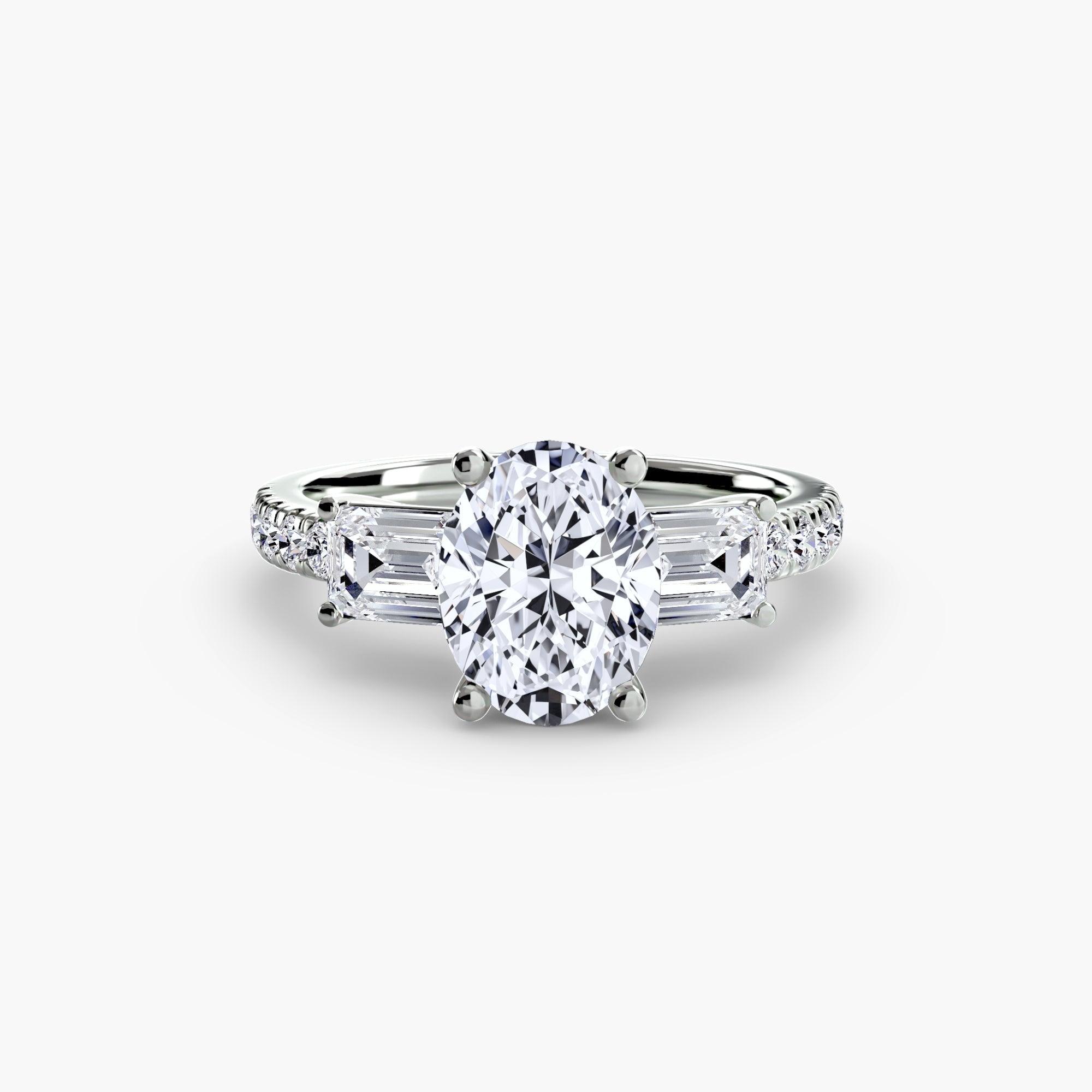 Three-Stone Ring with Pavé Band 4 The Perfect Carat