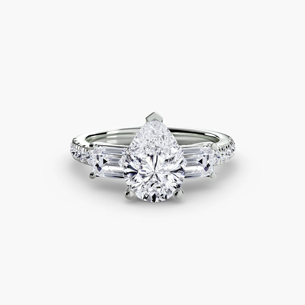 Three-Stone Ring with Pavé Band 4 The Perfect Carat